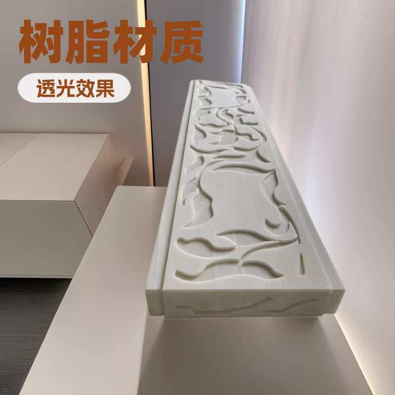透光雕刻灯箱发光灯槽异形灯柱方柱面板亚克力云石透光树脂板加工