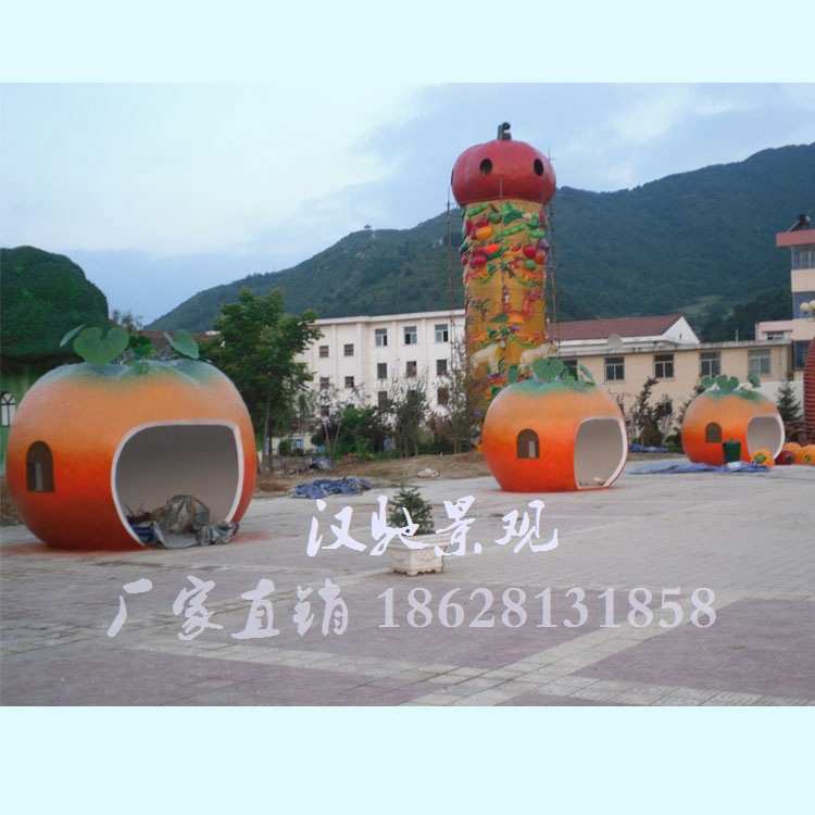 各类蔬菜南瓜茄子辣椒胡萝卜白菜景观雕塑房子垃圾桶摆件