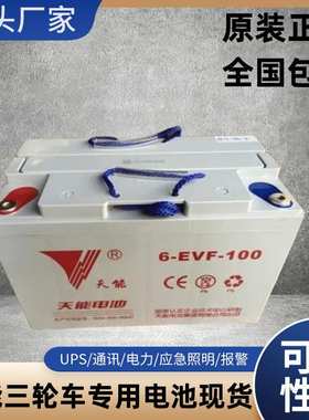 天能6-EVF-103A电动叉车三轮篷车专用34公斤免维护蓄电池12V103AH