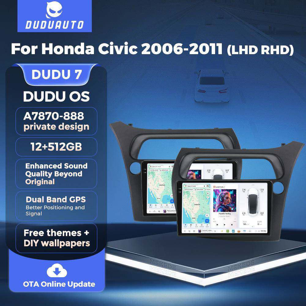 DUDUAUTO适用本田思域 06-11安卓大屏中控车载导航蓝牙Carplay