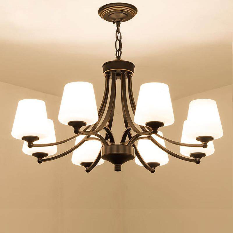 美式吊灯客厅灯北欧铁艺卧室餐厅灯简约乡村现代欧式复古吸顶灯具