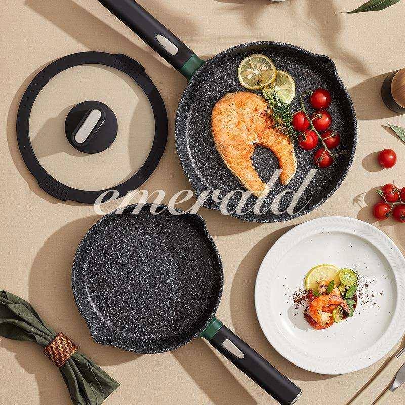 平底锅不粘锅 麦饭石煎饼锅煎蛋锅电磁炉家用牛排煎锅 不沾早餐锅