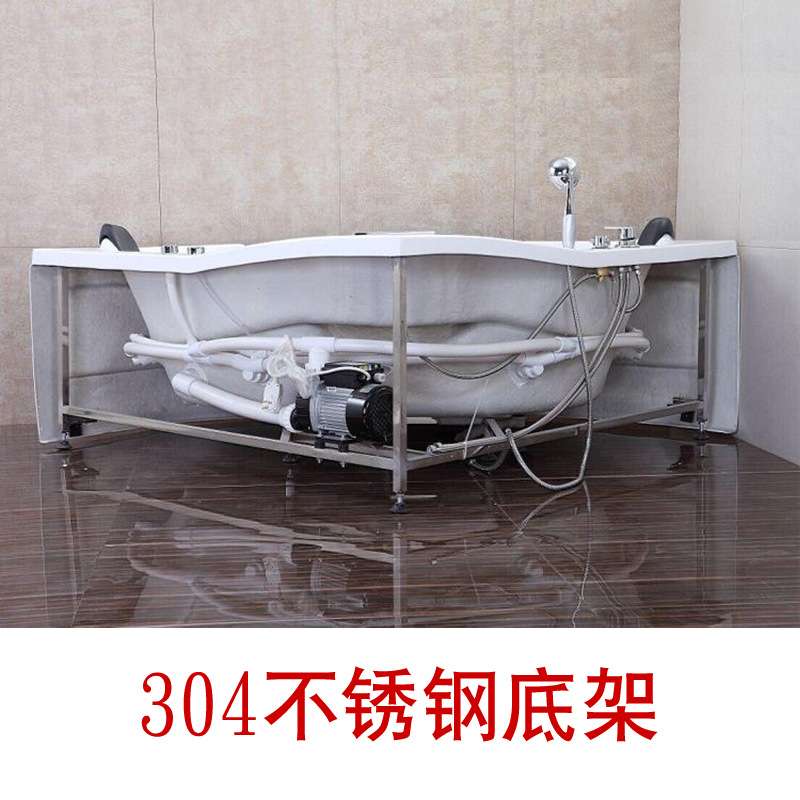 亚克力浴缸家用双人三角形浴缸 扇形成人恒温泡泡彩灯按摩浴缸806