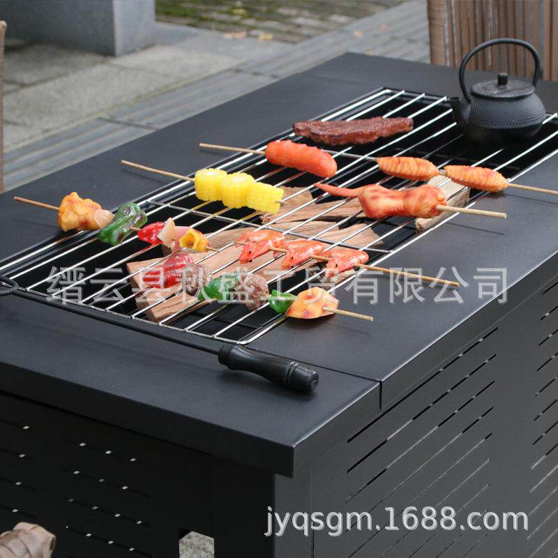 围炉煮茶bbq烧烤架庭院烤架炉桌户外家具取暖庭院火盆多功能中式