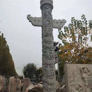 广场校园花岗岩石雕龙柱石雕盘龙柱厂家大量供应石雕盘龙柱