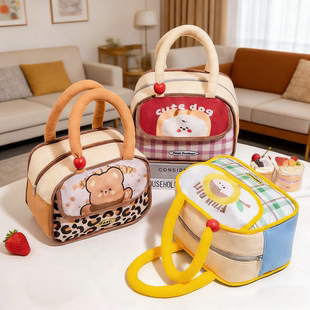 装饭盒的保温袋可爱便当包大容量学生上班族带午餐加厚铝箔保温包