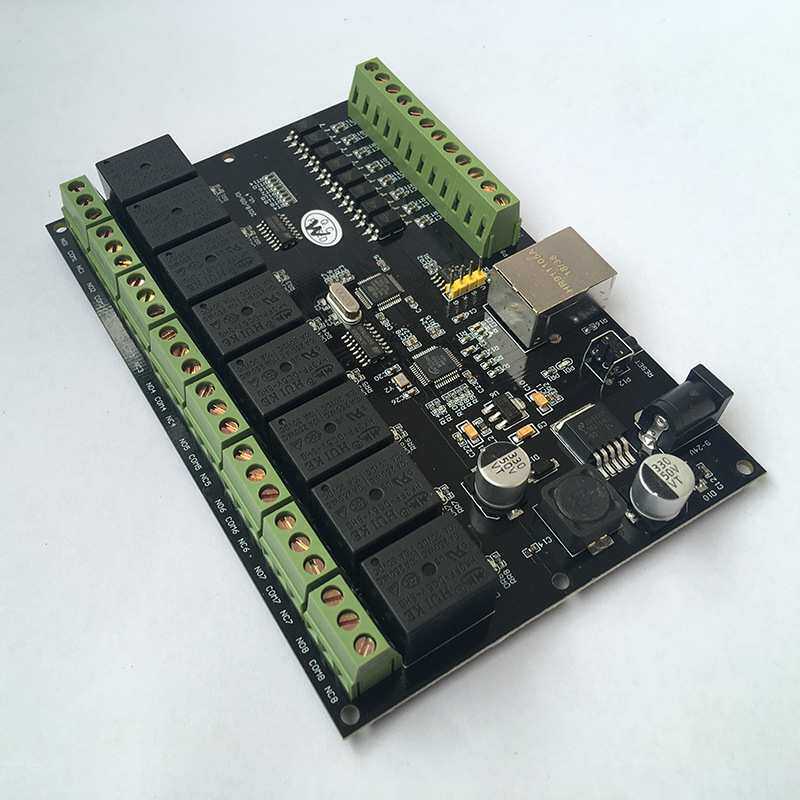 8路网络继电器开关控制器以太网TCP/IP继电器MODBUS TCP组态王PLC