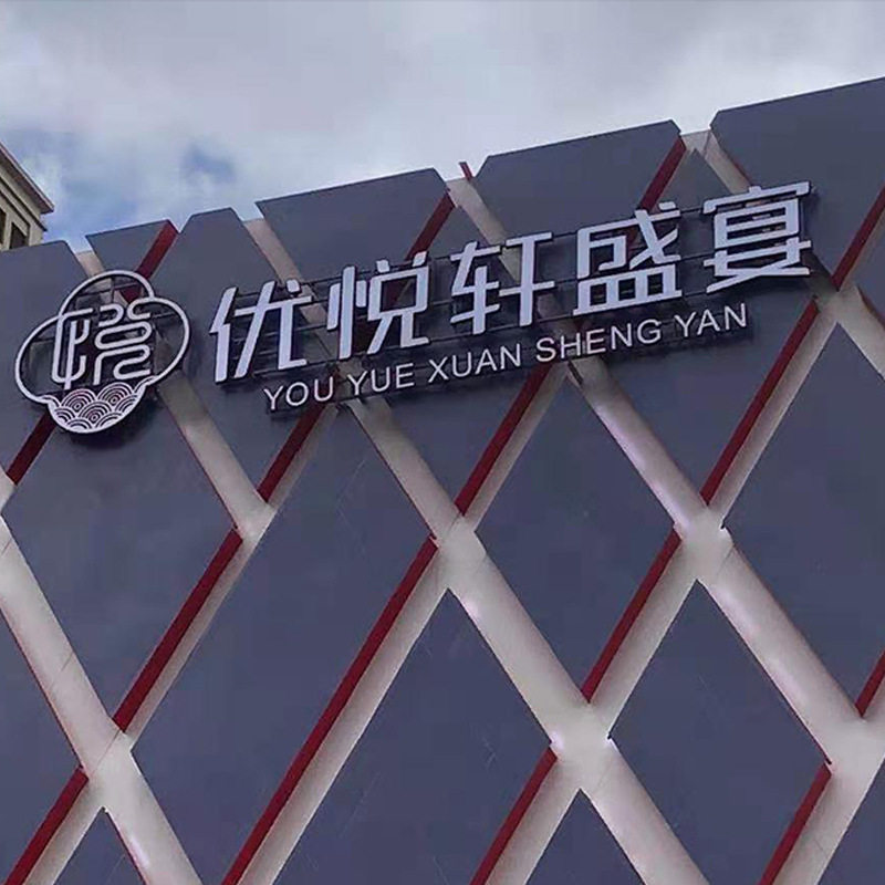 冲孔字 铝字 铝合金穿孔字外露发光字楼顶外露字楼体大字
