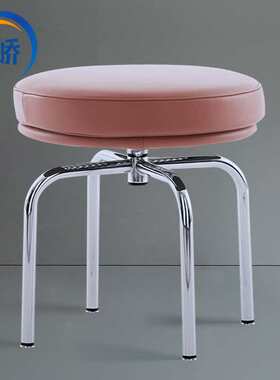 LC8 Swivel Stool图南凳简约现代不锈钢皮艺旋转梳妆凳休闲矮凳