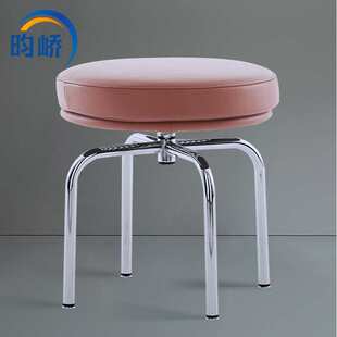 LC8 Swivel Stool图南凳简约现代不锈钢皮艺旋转梳妆凳休闲矮凳