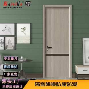 实木复合烤漆门定制法式扣线高端家用卧室客厅室内隔断房间卫生间