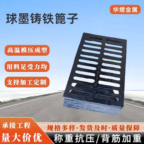 球墨铸铁雨水篦子厂家批发300*500小区道路下水道铸铁排水沟盖板