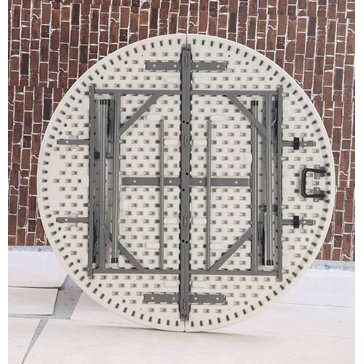 可收纳塑料圆桌 一米五饭桌 户外排挡餐桌 出口用休闲塑料桌152cm