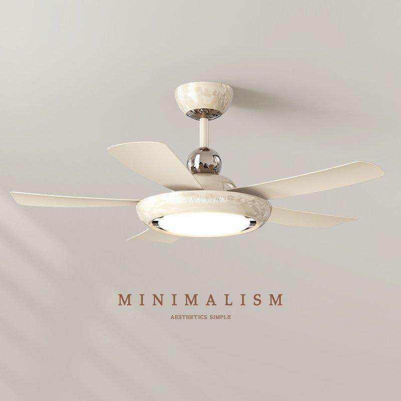 中古风隐形风扇灯超薄极简餐厅卧室吸顶风扇灯客厅吊扇中山灯具