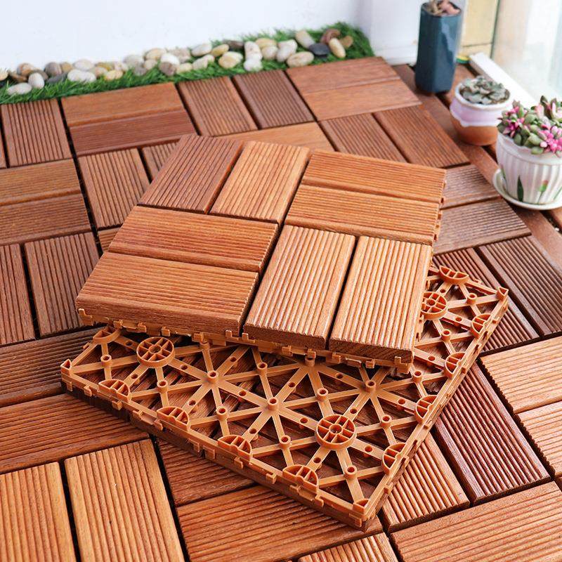 户外阳台防腐木地板 庭院露台室外防水自铺实木菠萝格DIY拼接地板