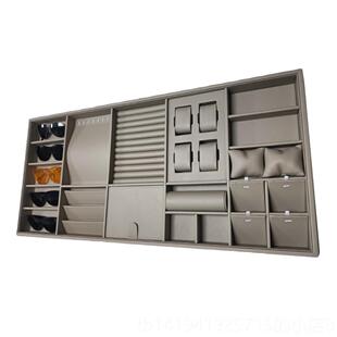 正品高端定制皮革首饰收纳盒饰抽屉分隔托功 托盘家用多宝格子能