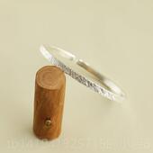 物 正品 拾惜 光原创简约现做磨990足银手工纯银手镯砂大理唯美