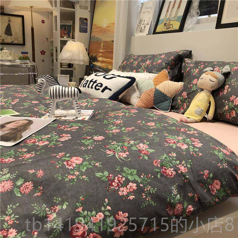 正品ins碎花耐脏床上四件套全棉纯棉艺文1.5m.8被套三件式床小1组,床上用品,床品套件/四件套/多件套,淘宝优惠券,粉丝福利购,淘宝优惠卷