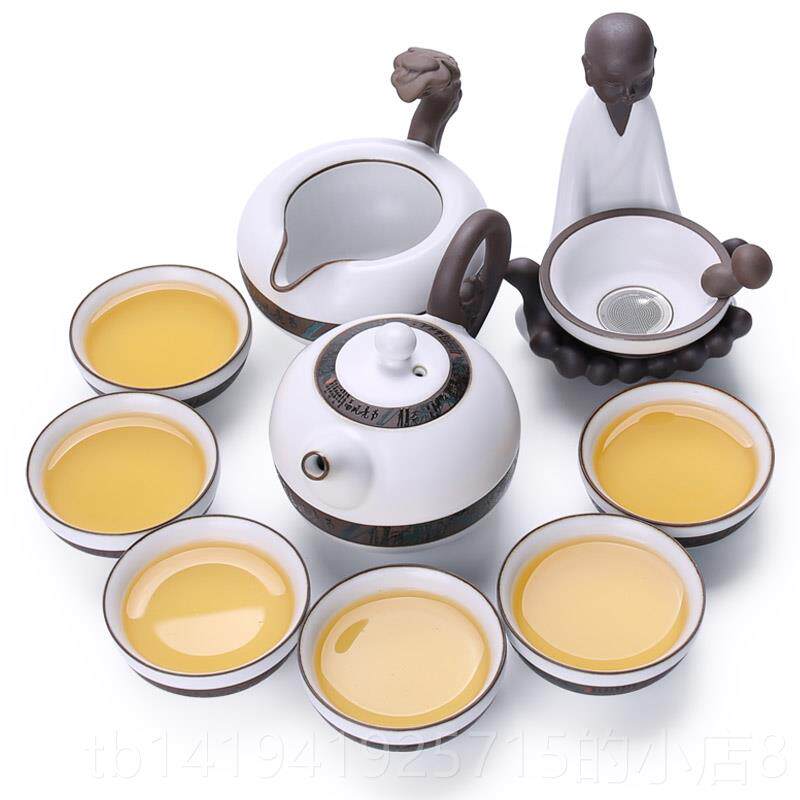 正品窑陶瓷碗功夫茶套装家用整套西施茶壶办公盖开片汝哥窑冰裂具