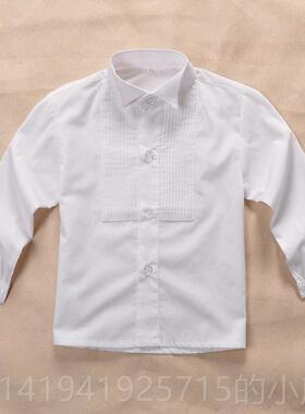 正品棉质儿童连衣白色长衬衫学生歌唱演立领表翼袖领尖领手裙风琴