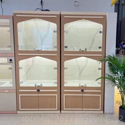 正品猫宫实木宠物店石示制柜定寄展养笼猫和狗柜板岛猫舍别墅猫屋