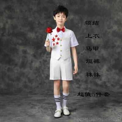 正品六一童合唱服爱演出服男中小学生红歌儿朗诵比赛表国演服女童
