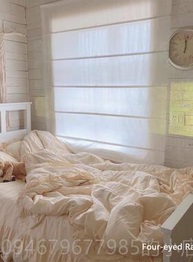 正品淡淡的绿色花nis韩国卧室少女纯色荷叶边全 棉纯棉床上四件套