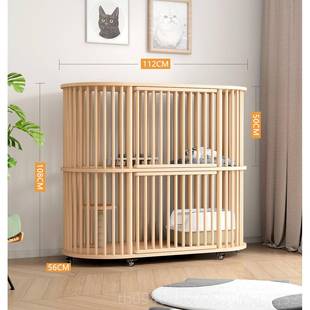 正品乐吱实木猫笼猫别吱墅家猫柜子防水豪舍华猫用室内猫窝全景猫
