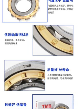 天马TMB圆柱滚子轴承N NJ NU2224 2226 2228 2230 2232EM/Z1C3/C4