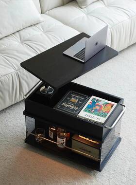 尼桌斯古/法无品牌/国桌覆可移动咖啡手推车实木沙发边可升降客厅