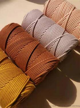 ROEPEMT彩色21支织纯棉TDRPBXA33mm包芯棉绳儿童手工DAIY材料包车