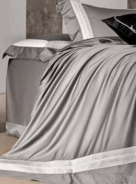 高档意式高端supi床四ma匹马棉棉件纯套七星酒店全棉床单床盖上用