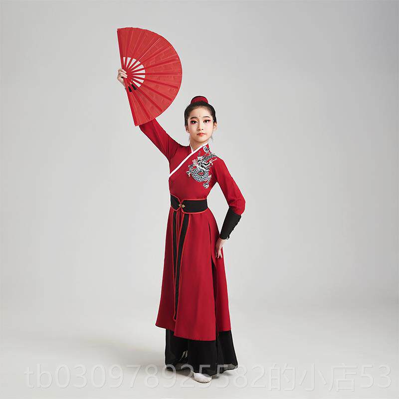 高档雪吟舞男蹈演出服儿童女同少龙儿艺考级表演服款古风中国风霍