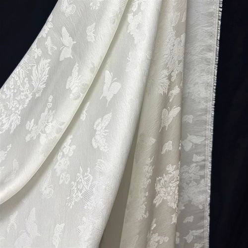 25年新品人丝透孔花罗提花面料国风上衣连衣裙旗袍裙布料