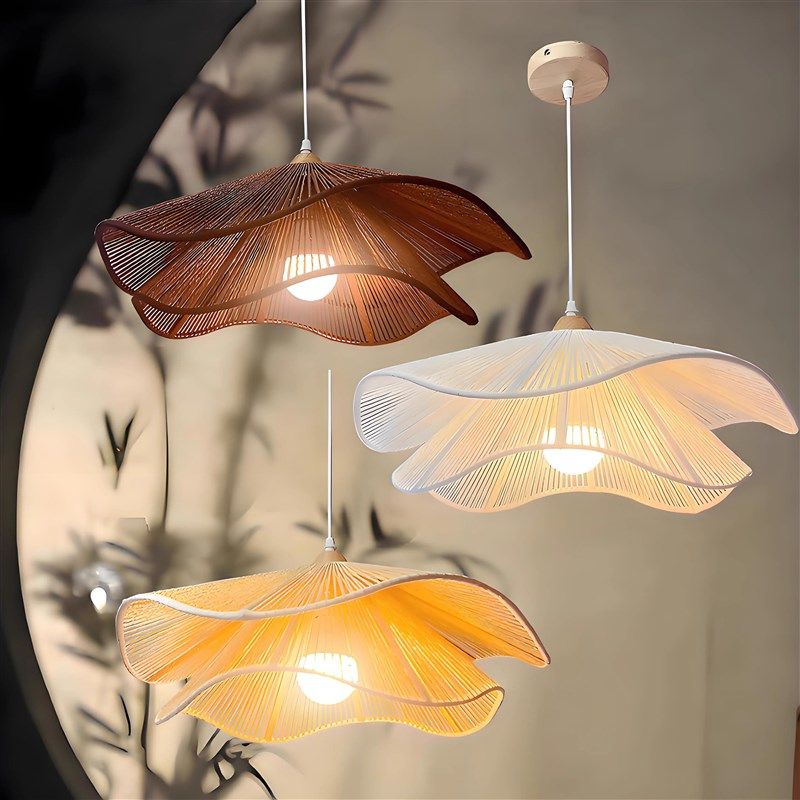 法式民宿复古中古风文艺术餐厅云朵吊灯具餐桌布艺主卧室吧台灯罩