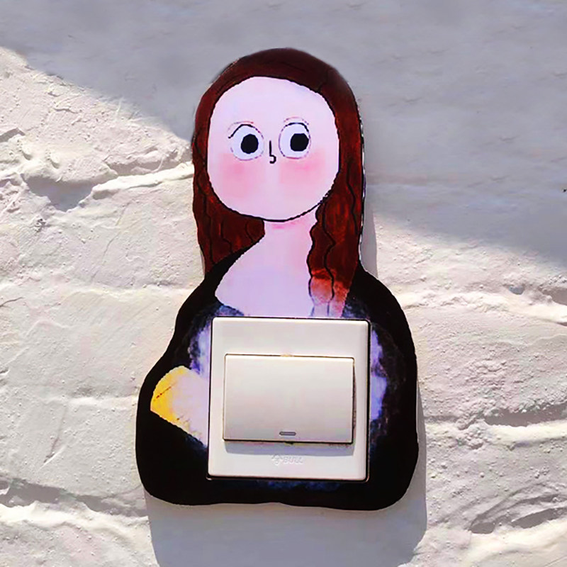 梵高少儿美术培训学校木质立体开关贴开关保护套创意文艺装饰墙贴,家居饰品,开关贴,淘宝优惠券,粉丝福利购,淘宝优惠卷