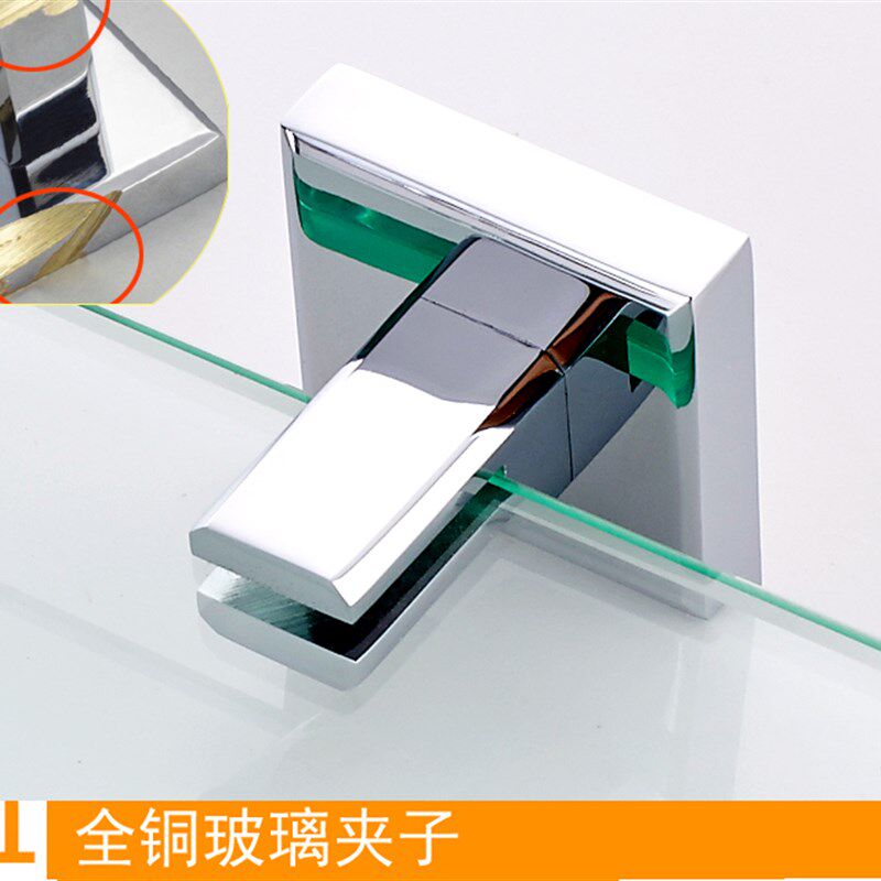 浴室厕所卫生间镜前钢化玻璃置物架打孔壁挂洗漱台用老孔可定制