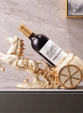 马到成功家用轻奢高档葡萄红酒架子客厅玄关电视柜酒柜装饰品摆件