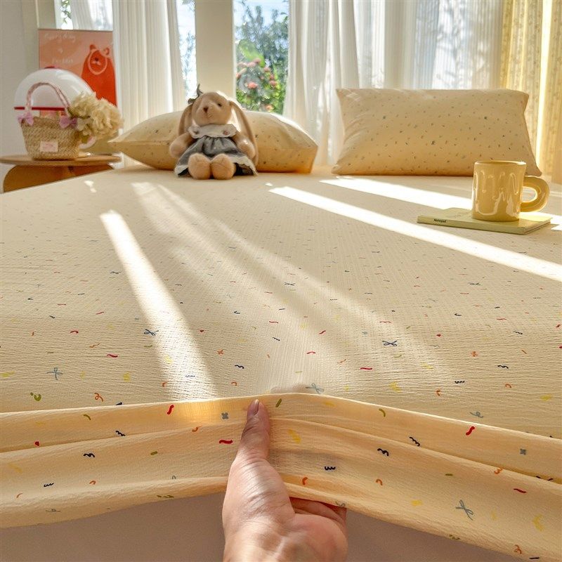 A类纯棉双层纱床笠单件2025新款全棉单人床单套宿舍床垫保护床罩3,床上用品,床单,淘宝优惠券,粉丝福利购,淘宝优惠卷