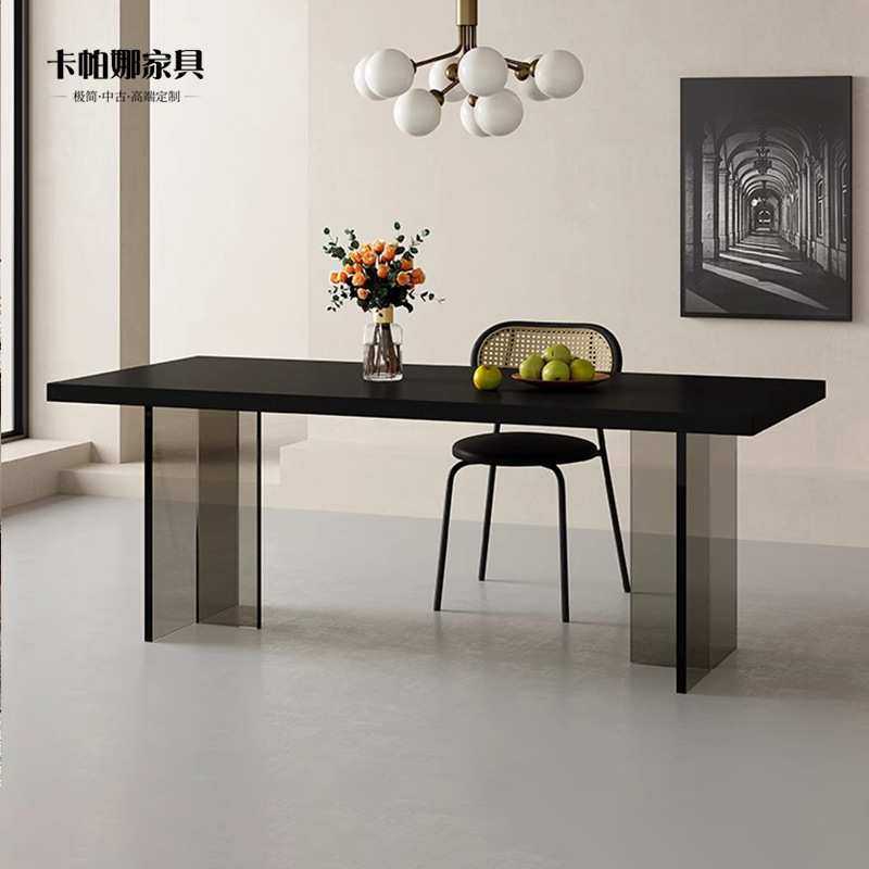亚克力岩板餐桌纯黑色德利丰下挂悬浮桌现代简约小户型长方形餐桌,3C数码配件,摄像机配件,淘宝优惠券,粉丝福利购,淘宝优惠卷