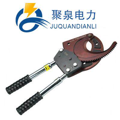 厂家直销扬州聚泉J100断线钳棘轮电缆剪刀齿轮式线缆剪刀J100省力