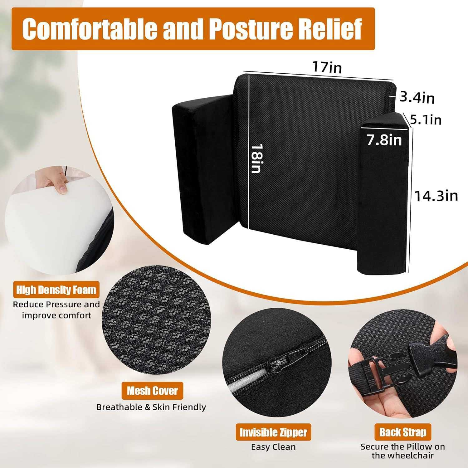 可调节高密度海绵轮椅侧支撑垫A16轮椅靠背垫腰背支撑枕,3C数码配件,摄像机配件,淘宝优惠券,粉丝福利购,淘宝优惠卷
