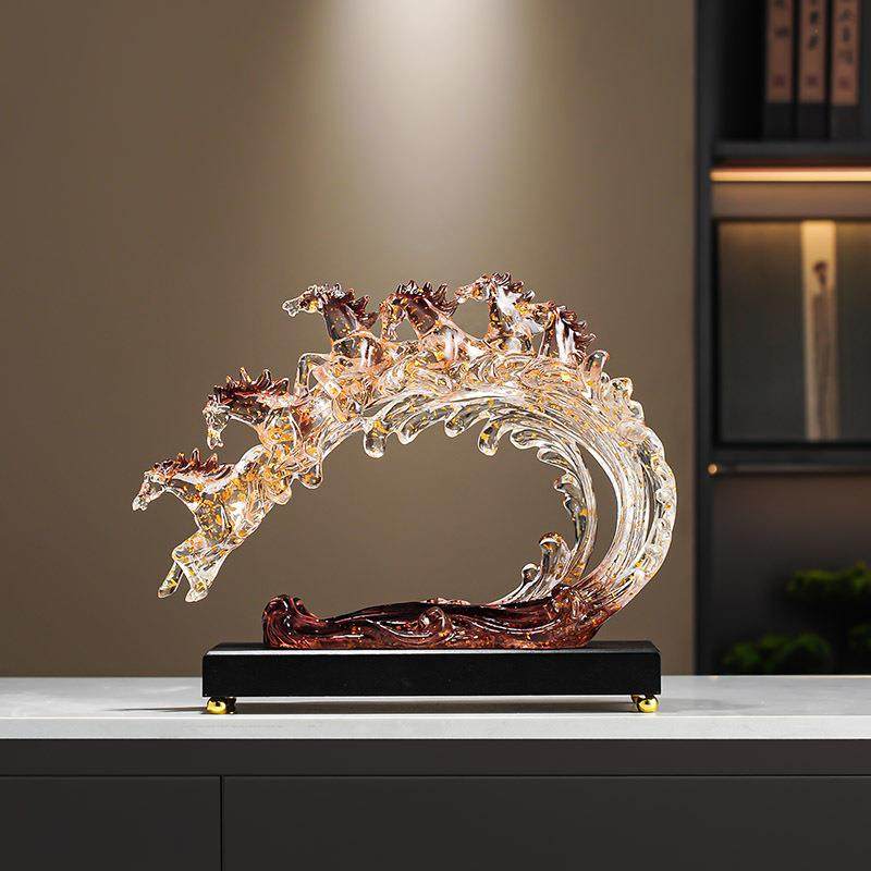 新中式风生水起摆件艺术品客厅酒柜办公室创意马到成功装饰品,玩具/童车/益智/积木/模型,毛绒/玩偶/公仔/布艺类玩具,淘宝优惠券,粉丝福利购,淘宝优惠卷