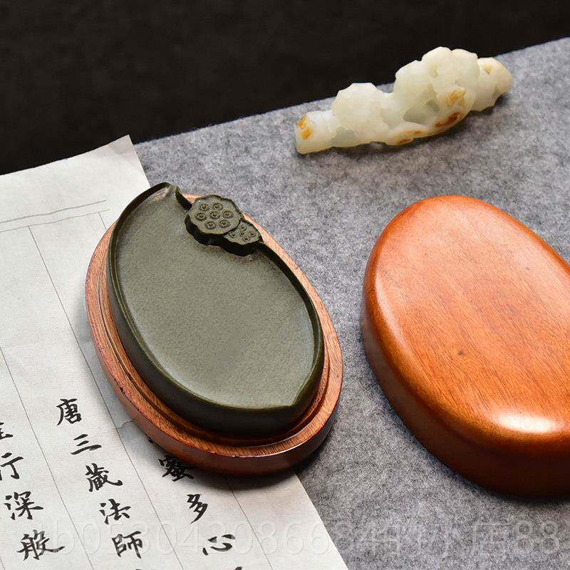 正品高档歙砚端书砚天然原石清仓老坑鳝黄古济源坑黄鱼子鱼书法国
