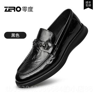 正品零度阔脚男士务休皮鞋，全商闲新时手抓尚式拖鞋
