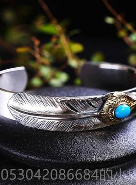 正品天使愿S952银饰品之手鐲男潮人个性高桥吾羽郎风格毛开口手镯