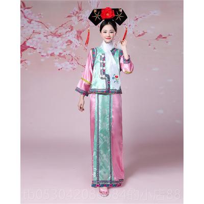 正品清朝格格古装还格格传服装满珠族服宫女甄嬛年旗会反串班服演