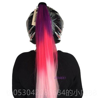 正品DO马SEEI摩托车头盔装男饰辫子女机车尾辫电动车脏假发辫滑雪