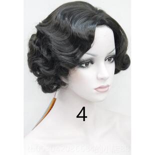 正品复古假发六十年代大上海假发七怀 袍民国旧旧大上海风情旗假