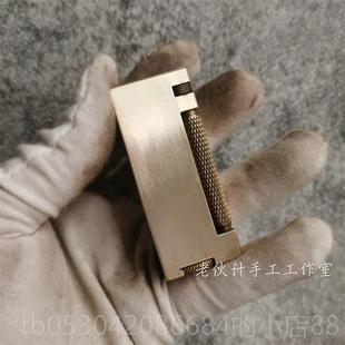 正品伙老计原创手设计工打火机纯黄铜董戳轮侧滑复古私人订制生日